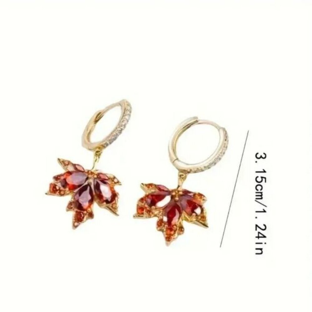 Maple leaf dangle earrings - Picture 5 of 11